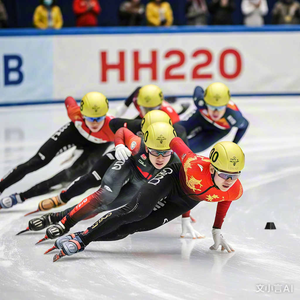 短道速滑选手弯道超车，抢占第一