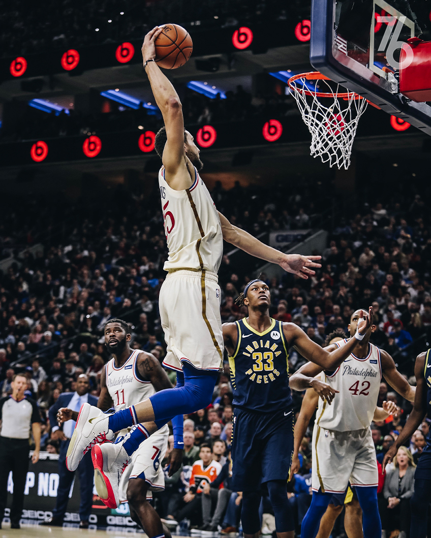 步行者血洗76人，西蒙斯打破历史纪录